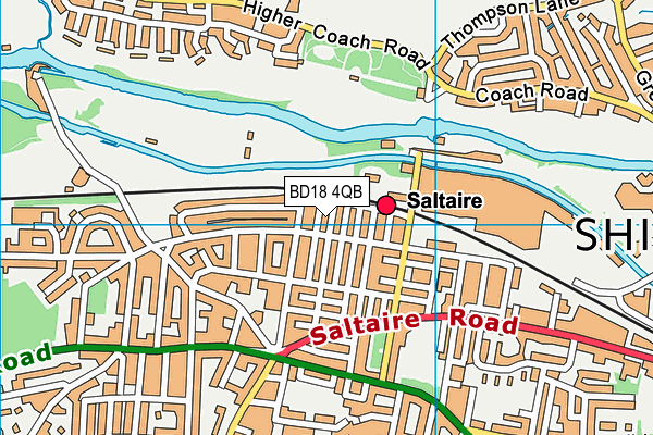 BD18 4QB map - OS VectorMap District (Ordnance Survey)