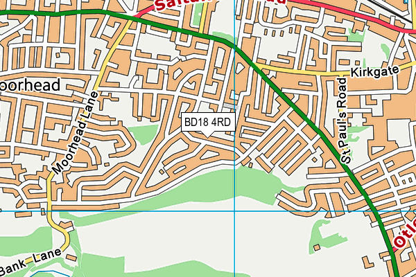 BD18 4RD map - OS VectorMap District (Ordnance Survey)
