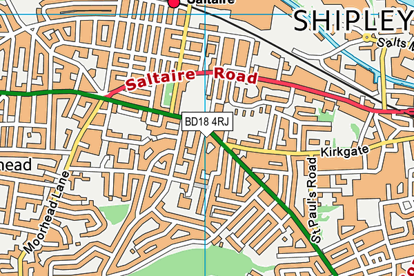 BD18 4RJ map - OS VectorMap District (Ordnance Survey)