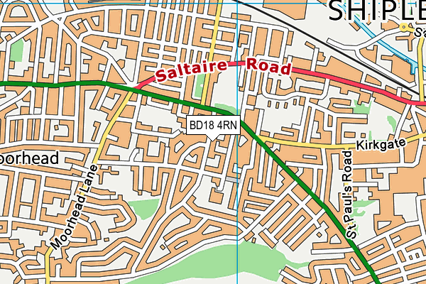 BD18 4RN map - OS VectorMap District (Ordnance Survey)