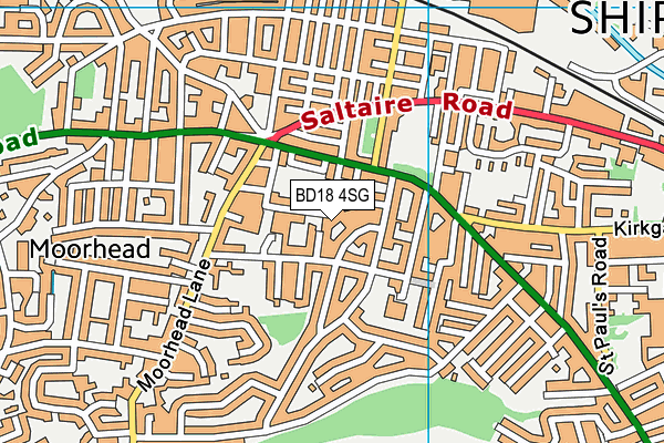 BD18 4SG map - OS VectorMap District (Ordnance Survey)