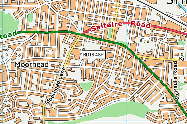 BD18 4SP map - OS VectorMap District (Ordnance Survey)