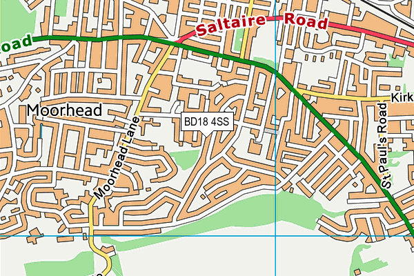 BD18 4SS map - OS VectorMap District (Ordnance Survey)