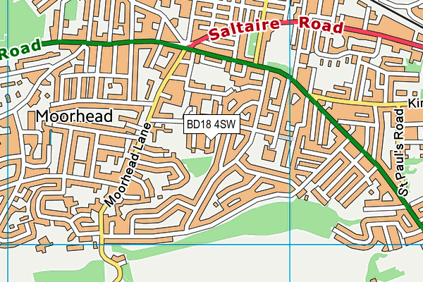 BD18 4SW map - OS VectorMap District (Ordnance Survey)