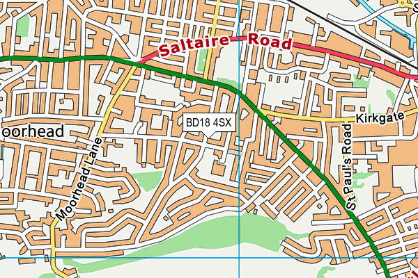 BD18 4SX map - OS VectorMap District (Ordnance Survey)
