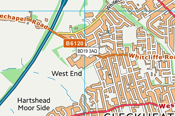 Whitcliffe Mount Sports Centre (Closed) map (BD19 3AQ) - OS VectorMap District (Ordnance Survey)