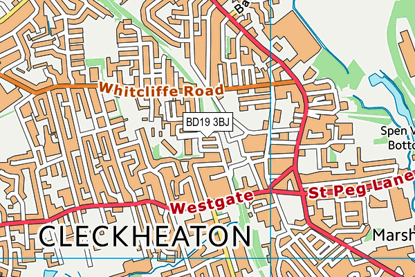 BD19 3BJ map - OS VectorMap District (Ordnance Survey)