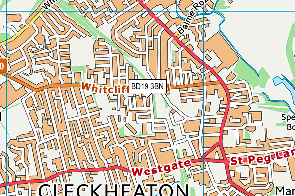 BD19 3BN map - OS VectorMap District (Ordnance Survey)