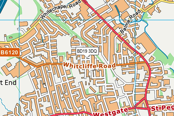 BD19 3DQ map - OS VectorMap District (Ordnance Survey)