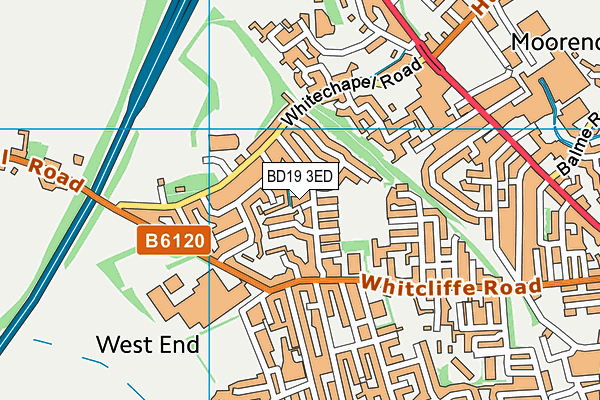 BD19 3ED map - OS VectorMap District (Ordnance Survey)