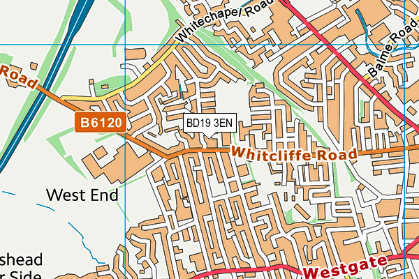 BD19 3EN map - OS VectorMap District (Ordnance Survey)