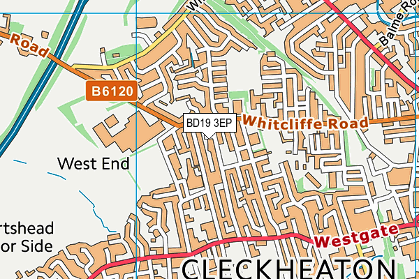 BD19 3EP map - OS VectorMap District (Ordnance Survey)
