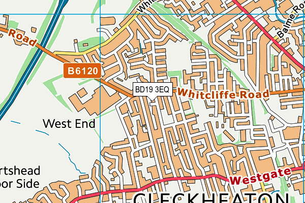 BD19 3EQ map - OS VectorMap District (Ordnance Survey)
