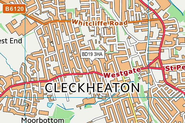 BD19 3HA map - OS VectorMap District (Ordnance Survey)