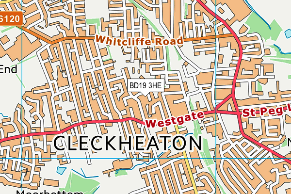 BD19 3HE map - OS VectorMap District (Ordnance Survey)