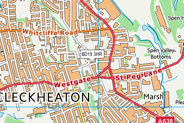 BD19 3HR map - OS VectorMap District (Ordnance Survey)