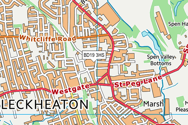 BD19 3HS map - OS VectorMap District (Ordnance Survey)