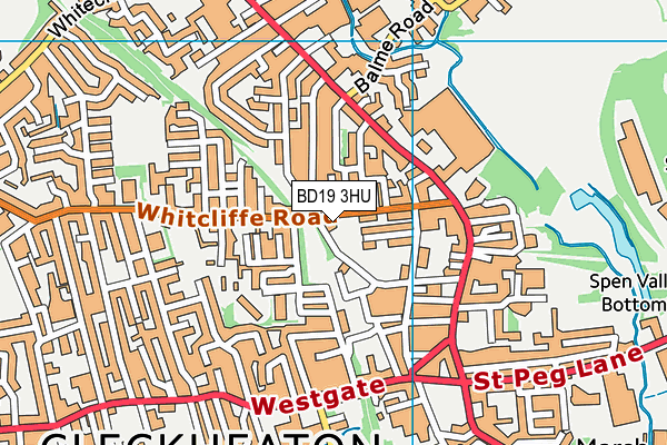 BD19 3HU map - OS VectorMap District (Ordnance Survey)