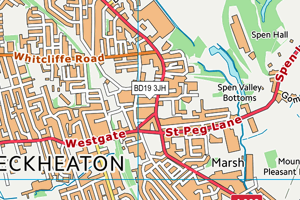 BD19 3JH map - OS VectorMap District (Ordnance Survey)