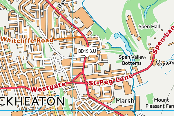 BD19 3JJ map - OS VectorMap District (Ordnance Survey)