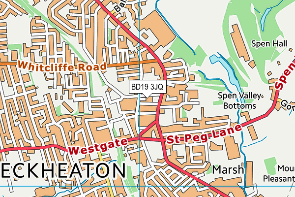 BD19 3JQ map - OS VectorMap District (Ordnance Survey)
