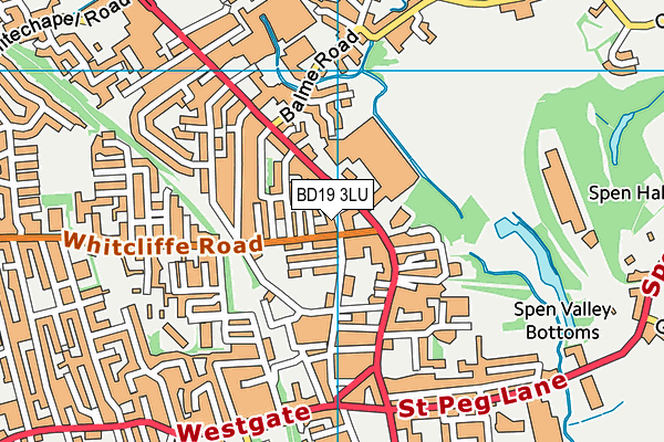 BD19 3LU map - OS VectorMap District (Ordnance Survey)