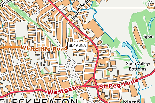 BD19 3NA map - OS VectorMap District (Ordnance Survey)