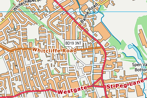 BD19 3NT map - OS VectorMap District (Ordnance Survey)