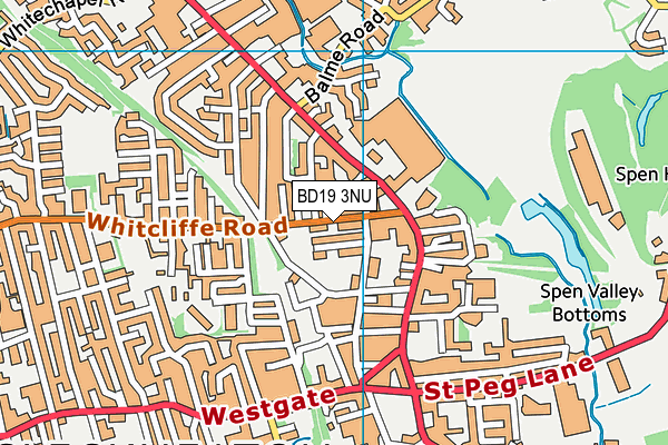 BD19 3NU map - OS VectorMap District (Ordnance Survey)