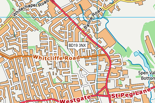 BD19 3NX map - OS VectorMap District (Ordnance Survey)