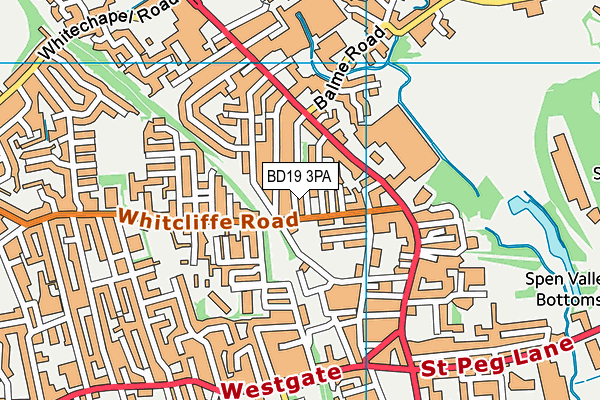 BD19 3PA map - OS VectorMap District (Ordnance Survey)