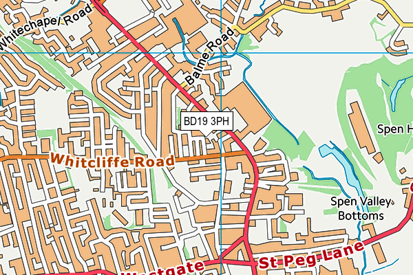 BD19 3PH map - OS VectorMap District (Ordnance Survey)