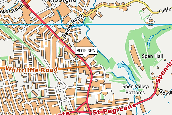 BD19 3PN map - OS VectorMap District (Ordnance Survey)