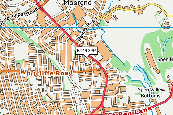 BD19 3PP map - OS VectorMap District (Ordnance Survey)