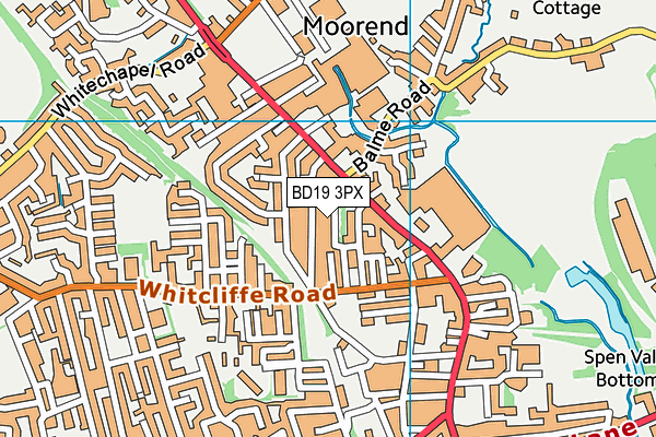 BD19 3PX map - OS VectorMap District (Ordnance Survey)