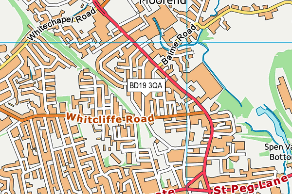 BD19 3QA map - OS VectorMap District (Ordnance Survey)