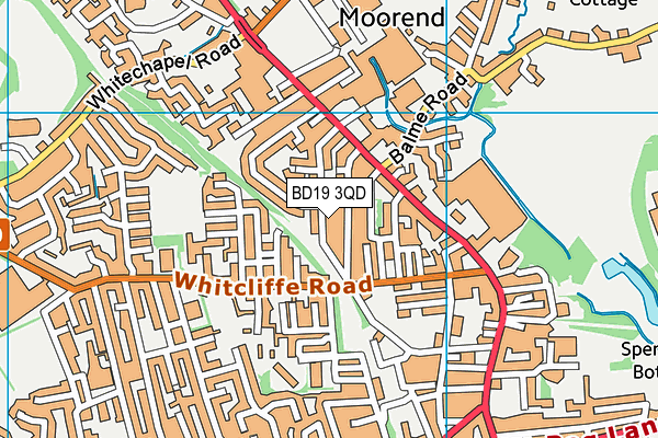 BD19 3QD map - OS VectorMap District (Ordnance Survey)