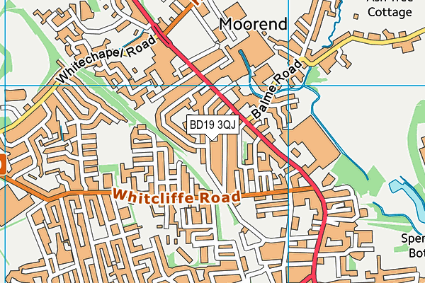 BD19 3QJ map - OS VectorMap District (Ordnance Survey)