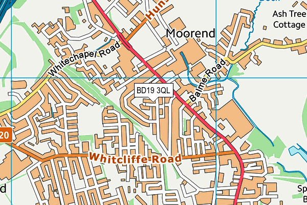 BD19 3QL map - OS VectorMap District (Ordnance Survey)