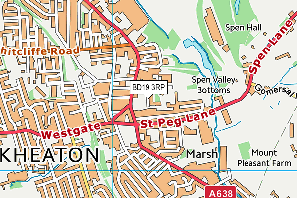 BD19 3RP map - OS VectorMap District (Ordnance Survey)