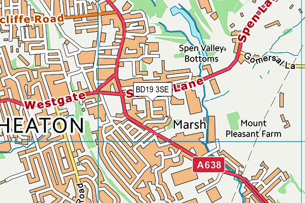 BD19 3SE map - OS VectorMap District (Ordnance Survey)