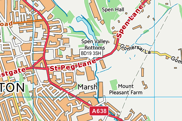 BD19 3SH map - OS VectorMap District (Ordnance Survey)