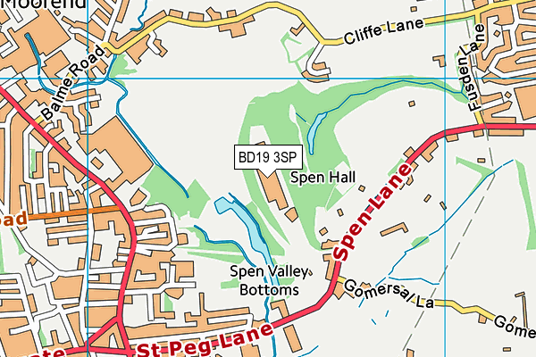 BD19 3SP map - OS VectorMap District (Ordnance Survey)