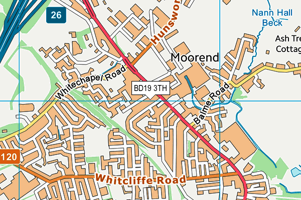 BD19 3TH map - OS VectorMap District (Ordnance Survey)