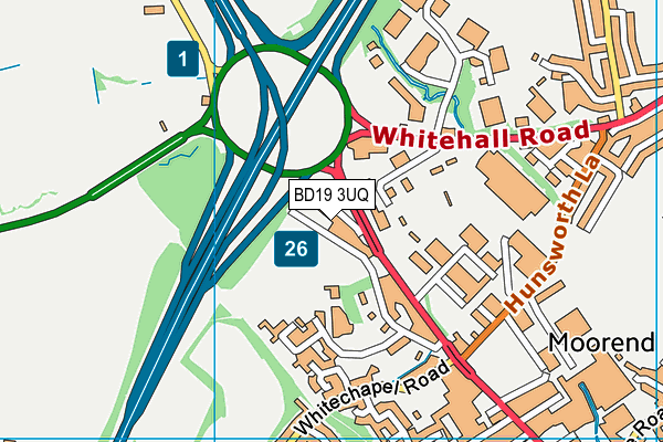 BD19 3UQ map - OS VectorMap District (Ordnance Survey)