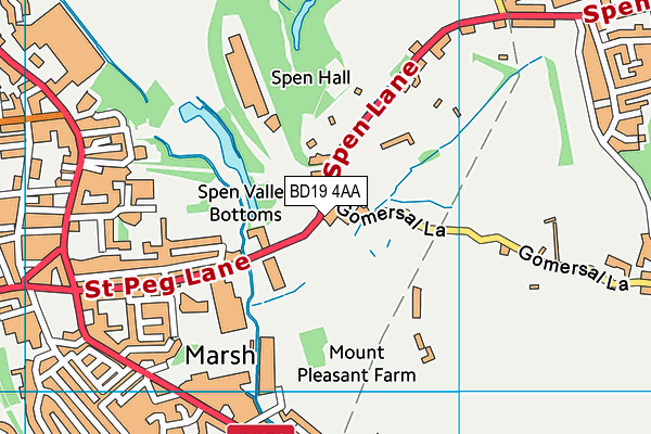 BD19 4AA map - OS VectorMap District (Ordnance Survey)