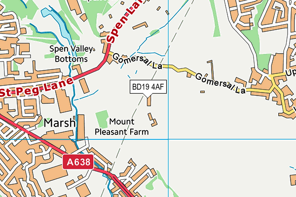 BD19 4AF map - OS VectorMap District (Ordnance Survey)