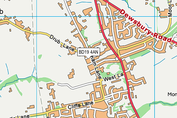 BD19 4AN map - OS VectorMap District (Ordnance Survey)