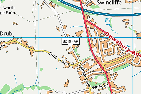 BD19 4AP map - OS VectorMap District (Ordnance Survey)