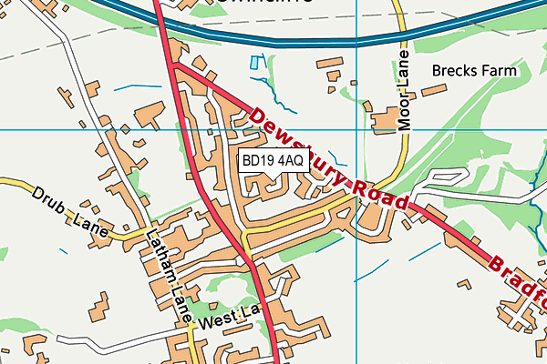 BD19 4AQ map - OS VectorMap District (Ordnance Survey)